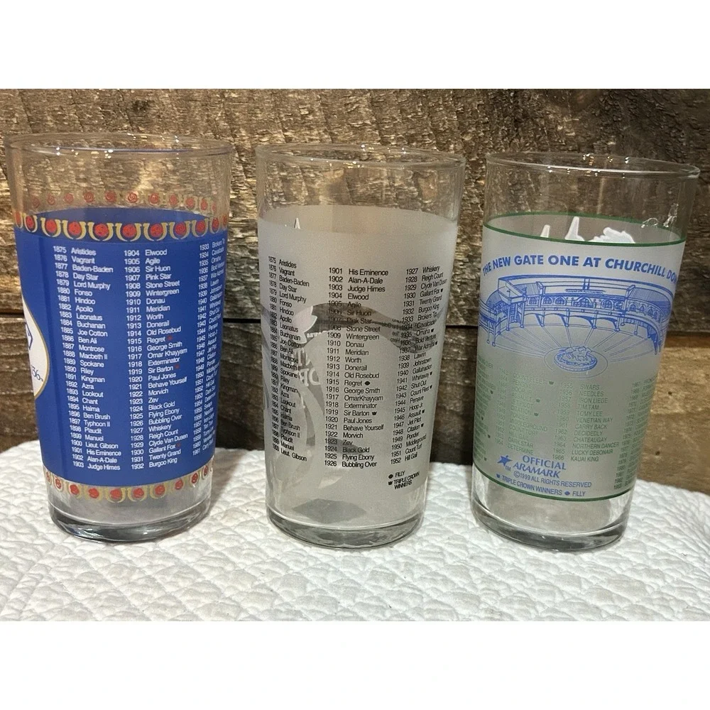 Lot of 6 Kentucky Derby Glasses 2015 2000 2010 - Picture 5 of 11